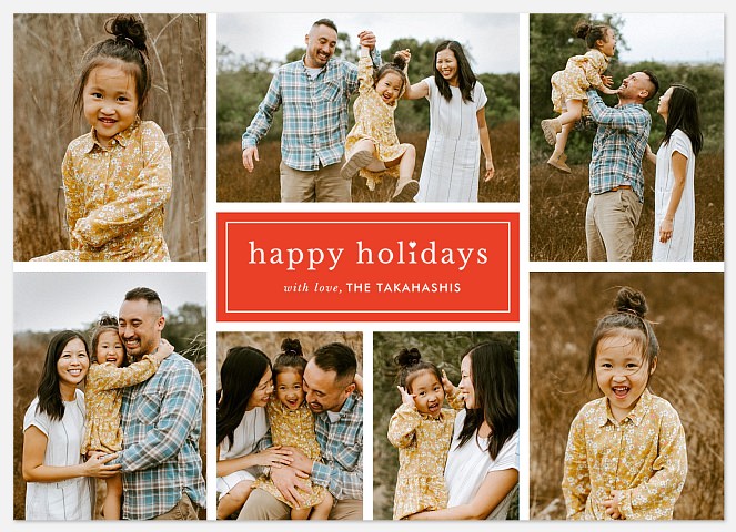 Classic Middle Holiday Photo Cards