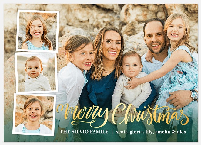 Overlaid Trio Photo Christmas Cards