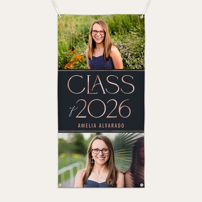 Deco Duo Graduation Photo Banner  Custom Banners