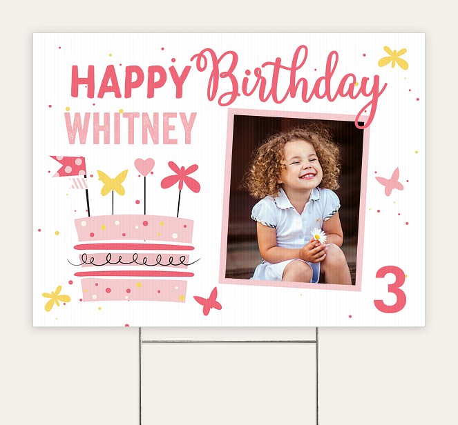 Birthday Butterflies Custom Yard Signs