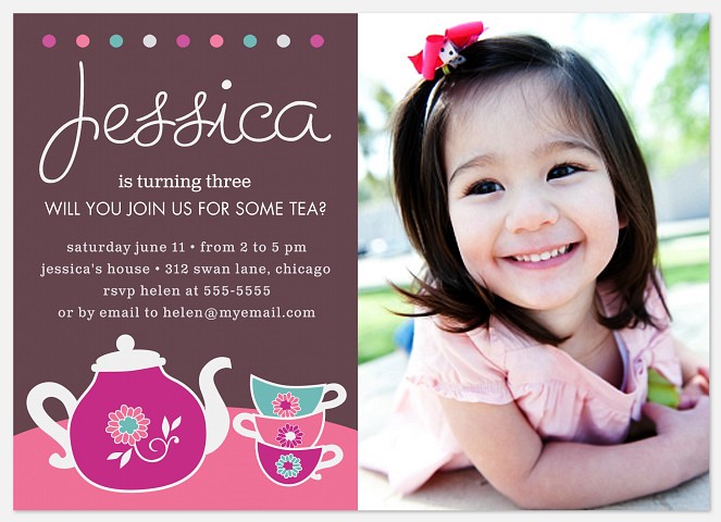 Tasty Tea Time Kids' Birthday Invitations
