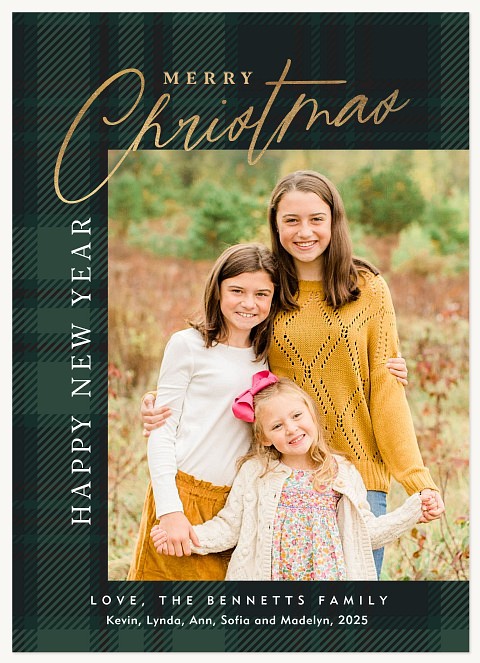 Winter Plaid Personalized Holiday Cards