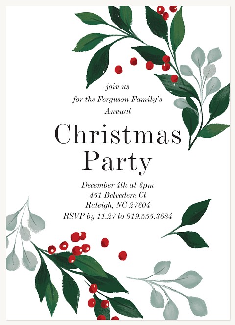 Winter Party Holiday Party Invitations