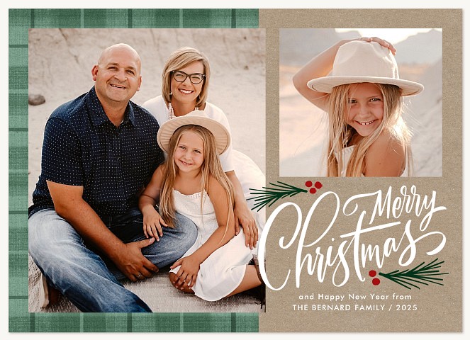 Crafted Flannel Personalized Holiday Cards