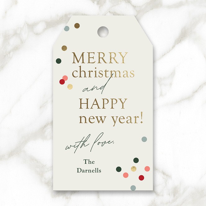 Festive Confetti Custom Gift Tags