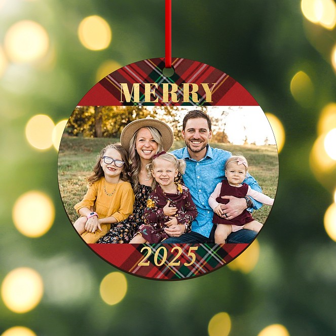 Merry Plaid Custom Ornaments