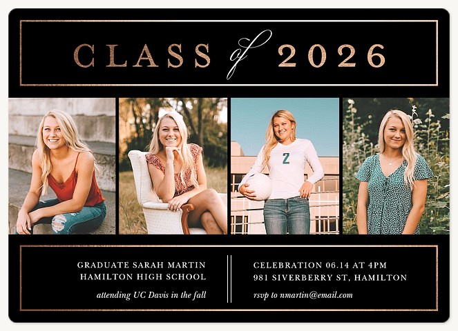 Bronze Elegance Graduation Cards