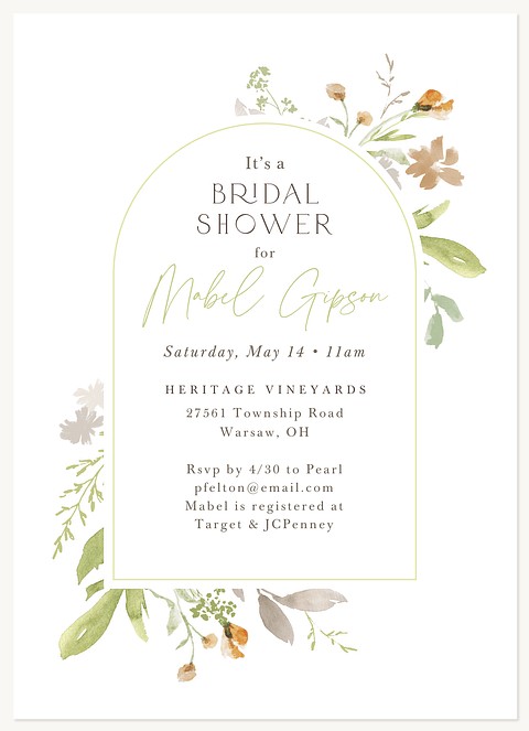 Delicate Florals Bridal Shower Invitations