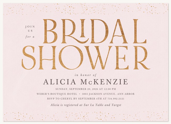 Exquisite Sheen Bridal Shower Invitations