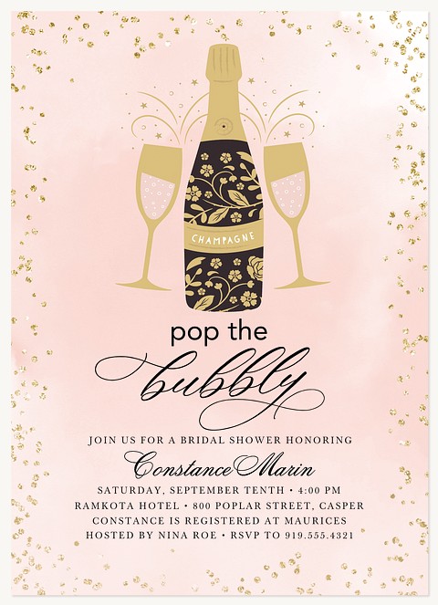 Bubbly Cheers Bridal Shower Invitations