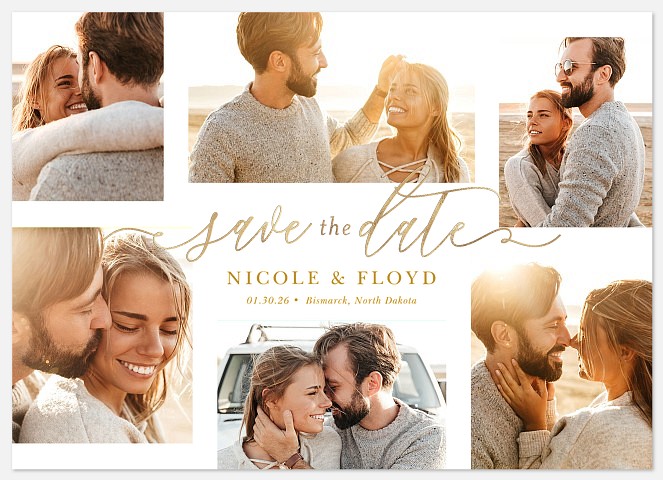 Gilded Script Save the Date Photo Cards