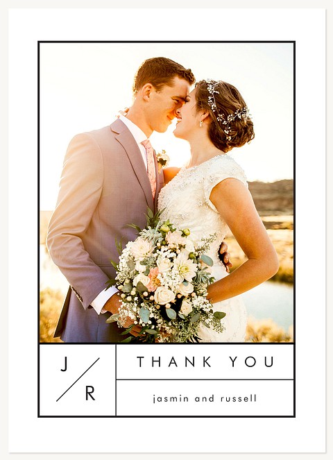 Modern Monogram Thank You Cards 