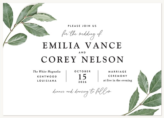 Leaflet Wedding Invitations