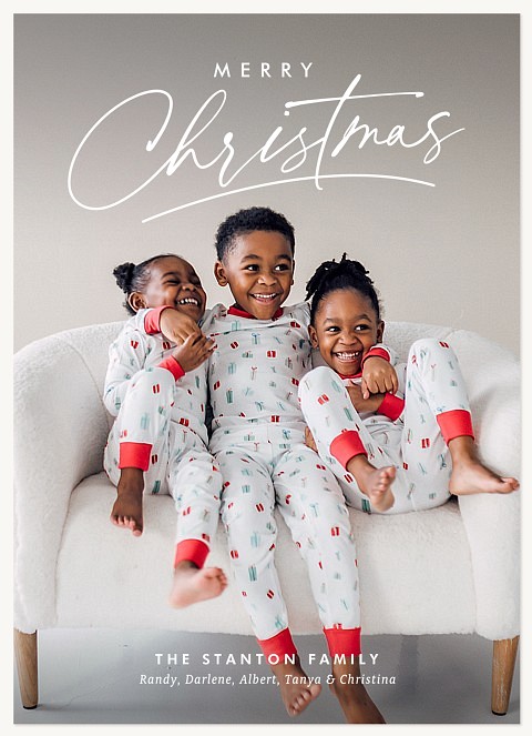 Contemporary Underline Personalized Holiday Cards