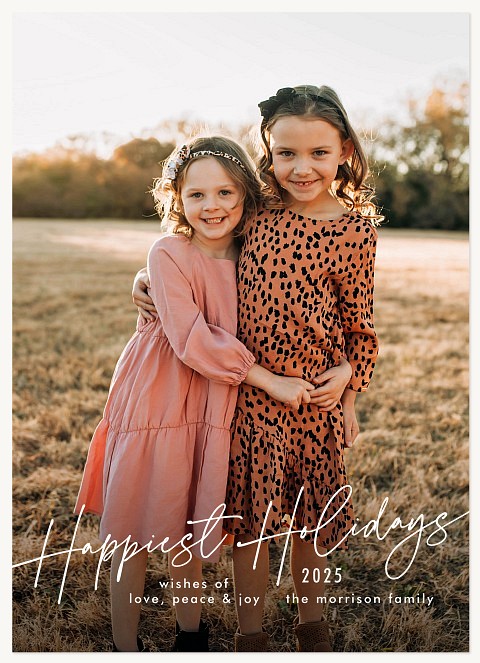 Slanting Script Personalized Holiday Cards