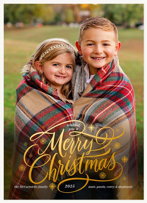Glowing Greeting Personalized Holiday Cards
