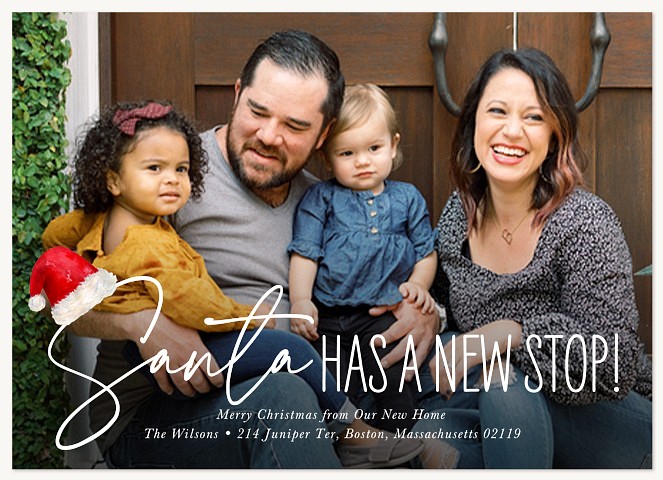 Santa's New Stop Personalized Holiday Cards