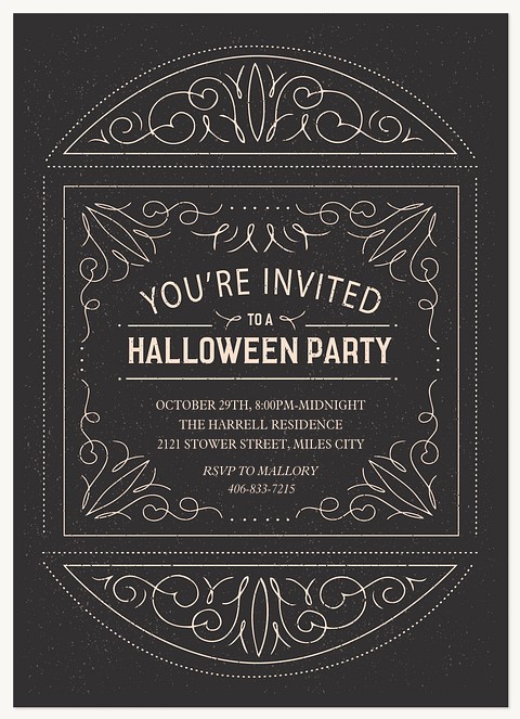 Headstone Event Halloween Party Invitations