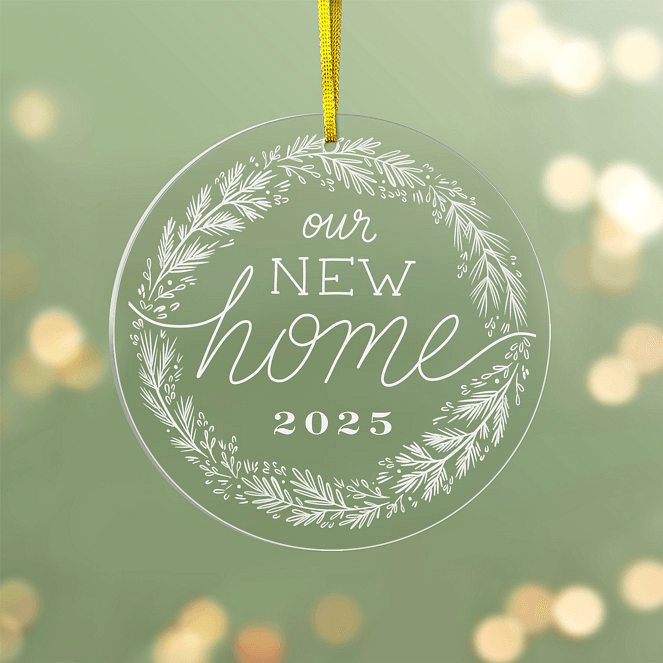New Home Wreath Personalized Ornaments