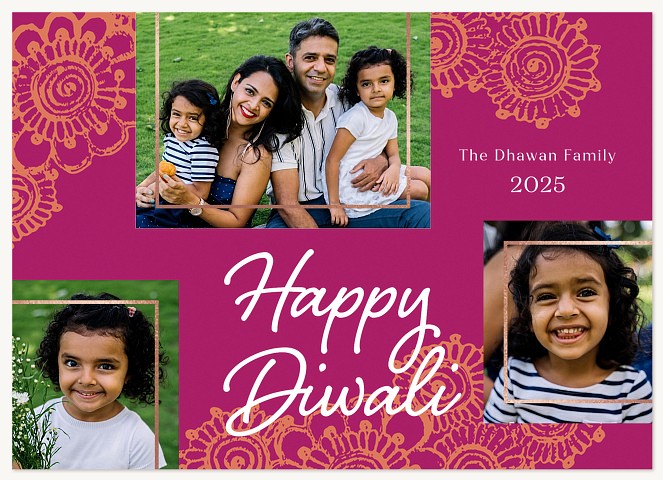 Stamped Henna Diwali Holiday Cards