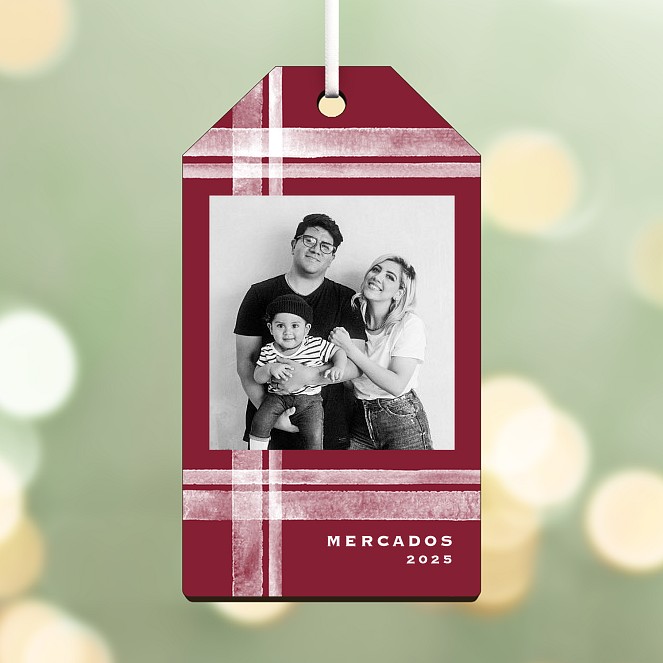Festive Plaid Personalized Ornaments