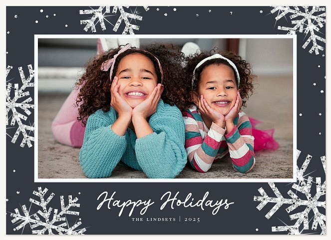 Twinkling Snowfall Personalized Holiday Cards