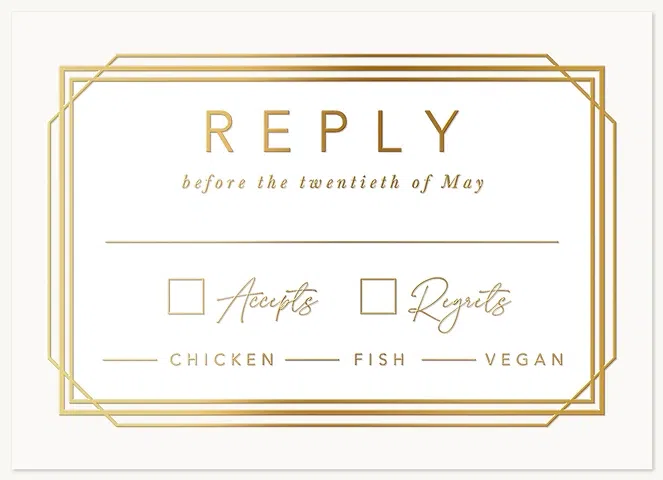 Modern Deco Wedding RSVP Cards