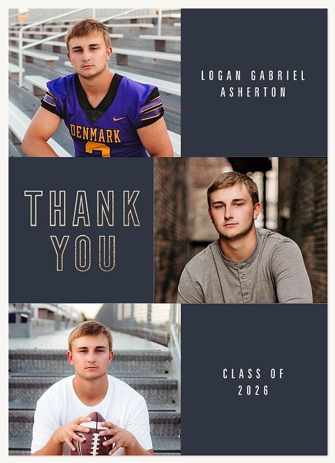 Streamlined Squares Thank You Cards 