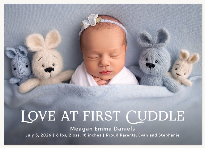 First Cuddle Baby Announcements