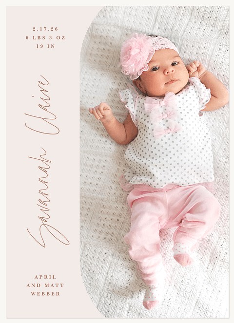 Simple Curve Baby Announcements
