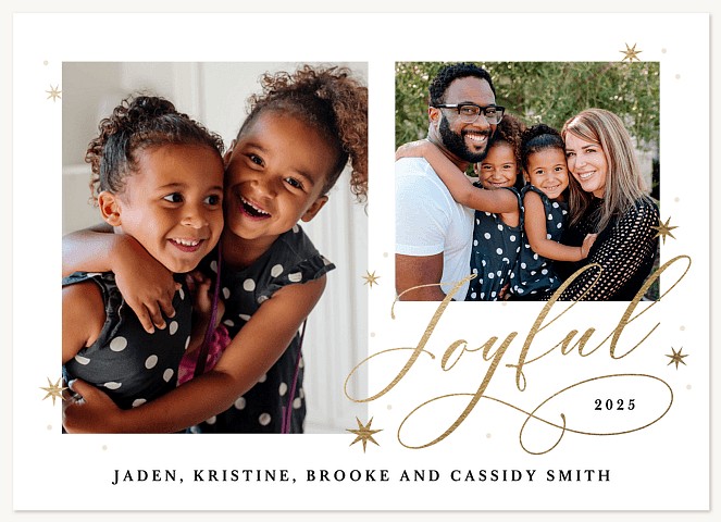 Joyful Calligraphy Personalized Holiday Cards