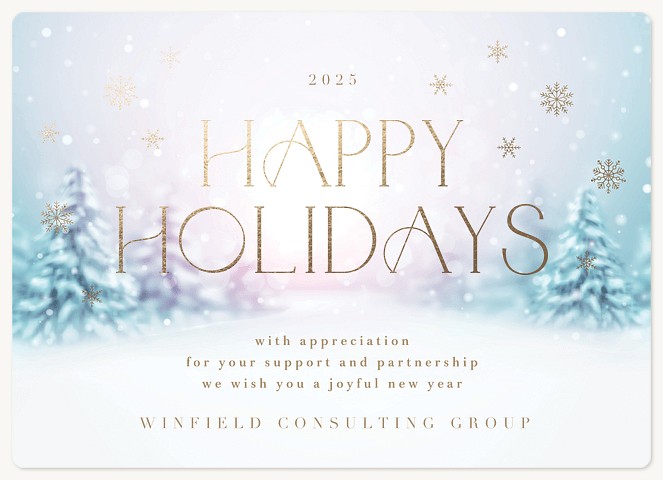 Frosted Pines Holiday & Christmas Magnet Cards