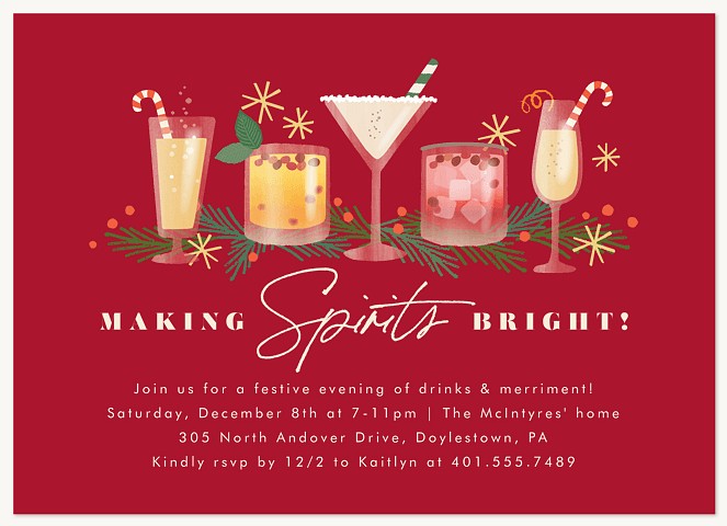 Holiday Spirit Holiday Party Invitations