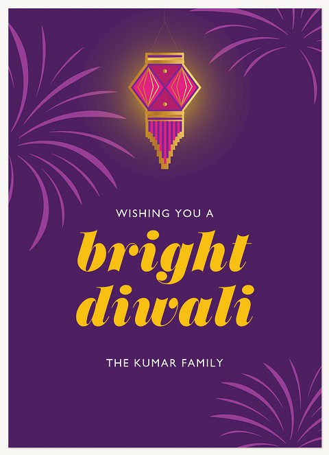 Vibrant Lantern Diwali Holiday Cards
