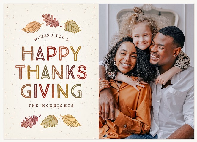 Happy Leaves Thanksgiving Cards