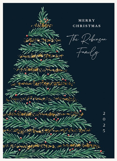 Layered Tree Personalized Holiday Cards