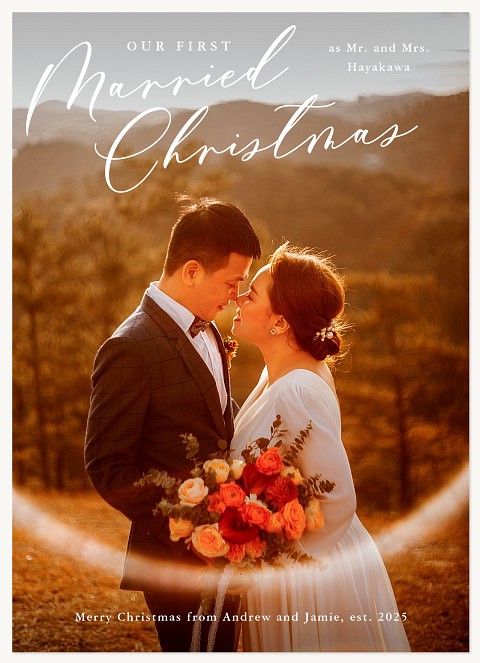 First Married Christmas Personalized Holiday Cards
