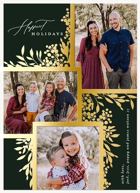 Botanical Collage Personalized Holiday Cards