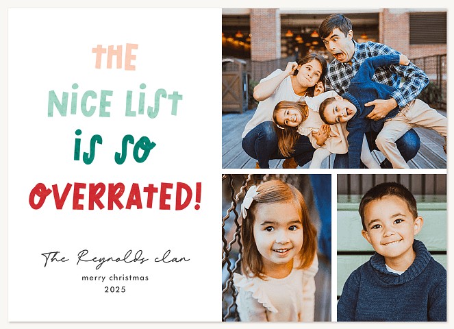 Overrated Personalized Holiday Cards