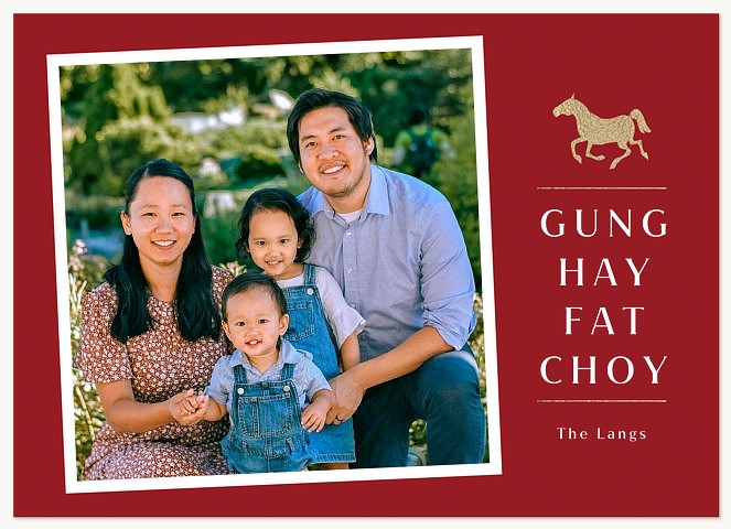 Gold Character Chinese New Year Cards