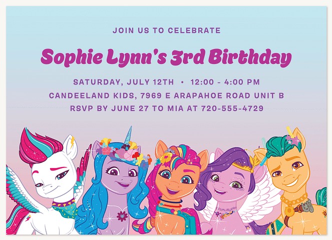 My Little Pony Friendship Kids Birthday Invitations