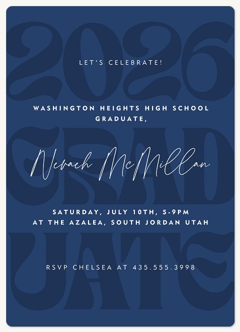 Bold Type Stack Graduation Cards