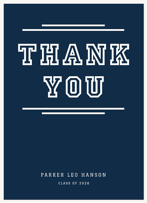 Bold Varsity Thank You Cards 