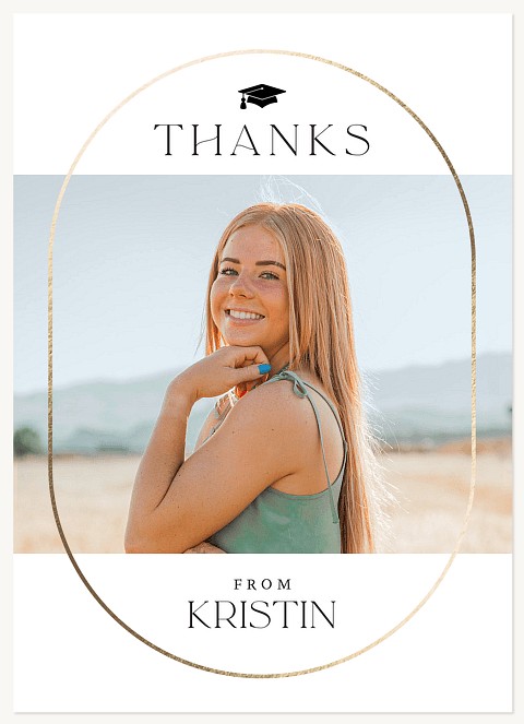 Oval Achievement Thank You Cards 