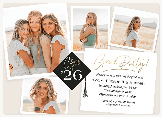 Multi Snaps Graduation Invitations