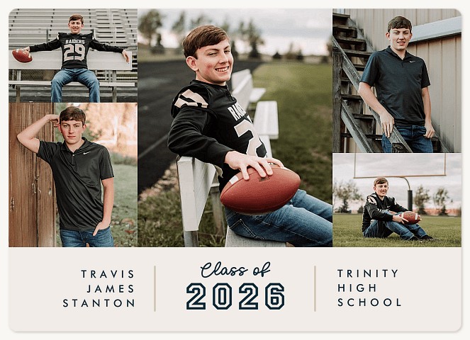 Varsity Grid Graduation Cards
