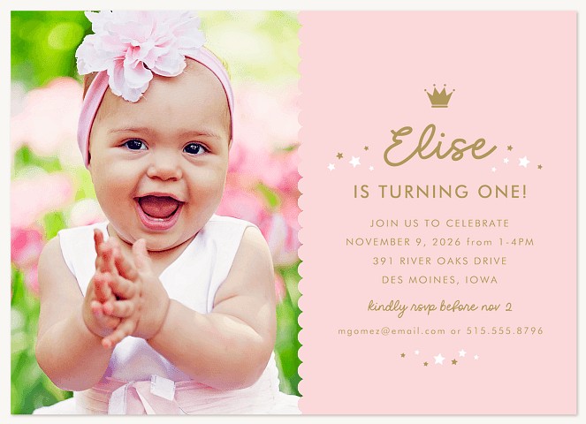 Perfect Princess Kids Birthday Invitations