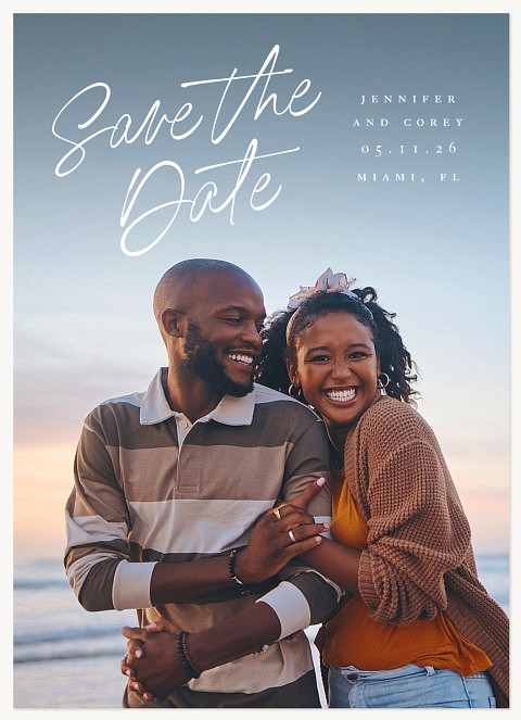 Simple Slant Save the Date Cards