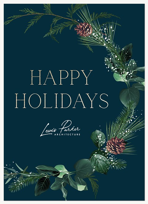 Woodland Wreath Business Holiday Cards