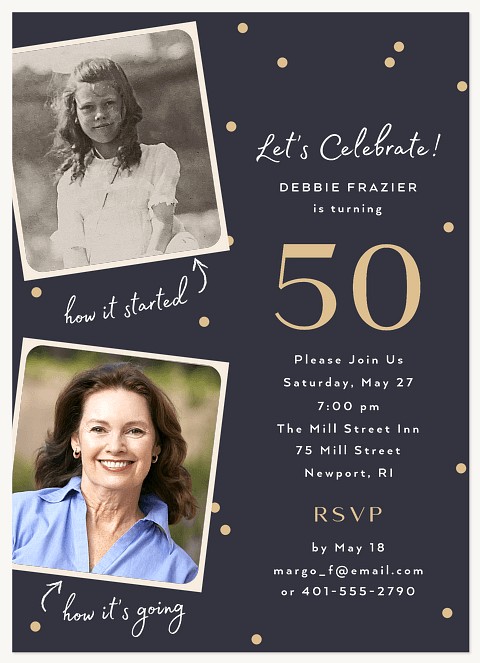 Confetti Moments Adult Birthday Party Invitations